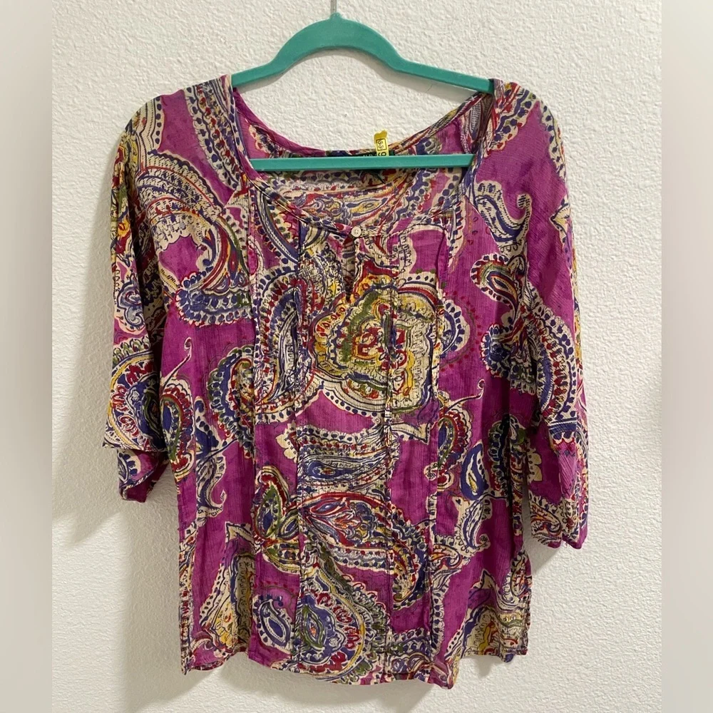 Ralph Lauren Purple Paisley Blouse